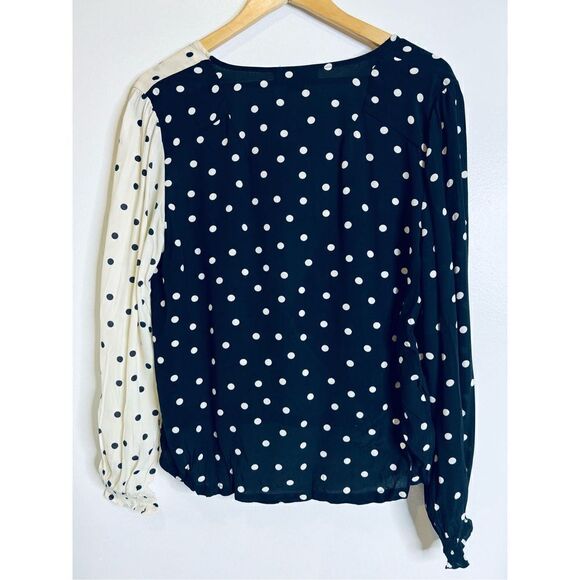 NWT Sanctuary Clothing Womens Dot Wrap Blouse, Black sz Medium - Picture 8 of 8